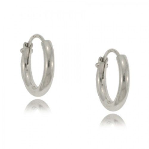 Silver Hoop Earrings Solid Huggies Ladies or Girls New