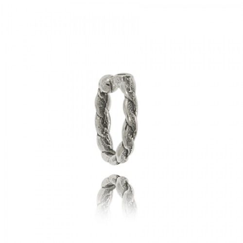 Hoop Earrings Sterling Silver Cuff Style Rope Design