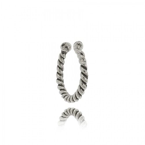 Ear Cuff Earring Sterling Silver Spiraled Wound Design