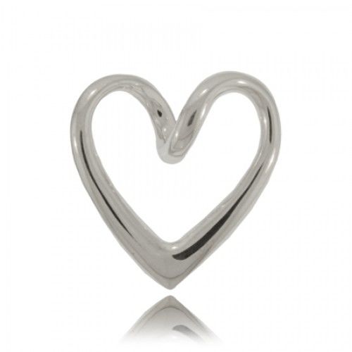 Heart Pendant Sterling Silver Open Floating Ladies New