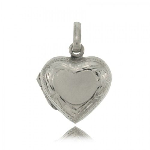 Heart Picture Locket Sterling Silver Pendant Engravable