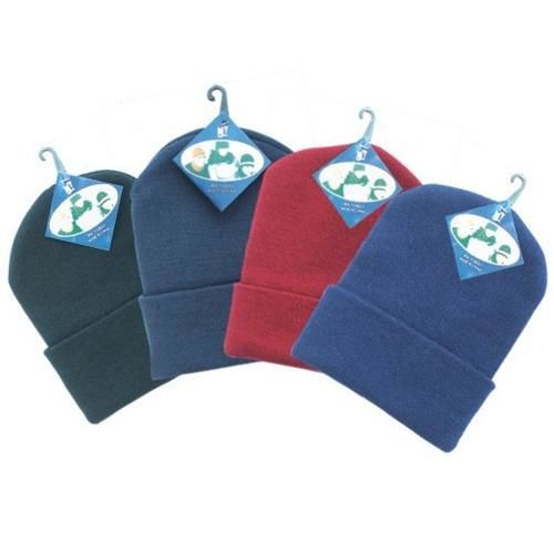 Beanie Hat Acrylic Solid Assorted Colors Case Pack 12