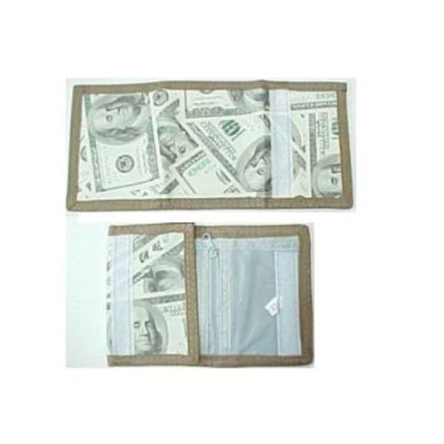 Money Print Nylon Wallet Case Pack 144