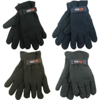 Mens Polar Fleece Gloves Assorted (More Black) Case Pack 72