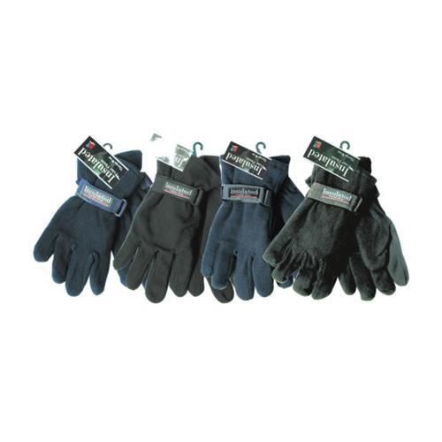 Mens Polar Fleece Gloves Assorted (More Black) Case Pack 12