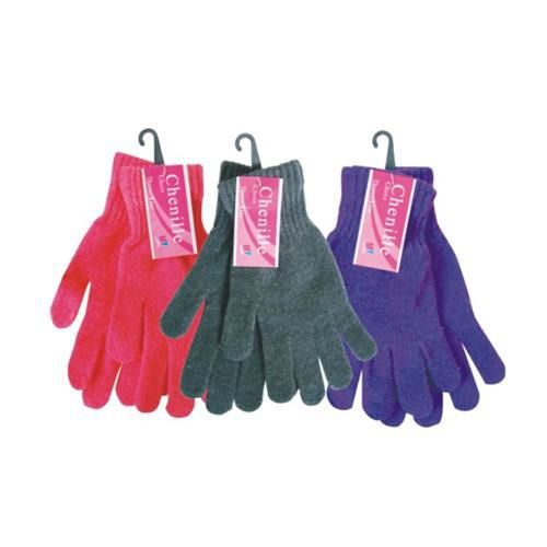 Ladies Chenille Glove Assorted Colors Case Pack 12