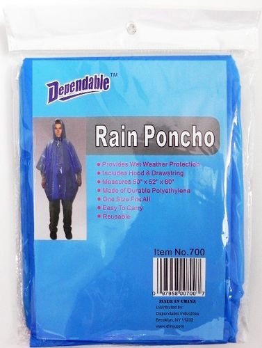 Adult Rain Poncho Case Pack 48
