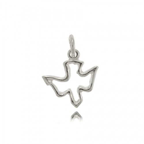 Descending Dove Pendant Sterling Silver Cut Out - Holy