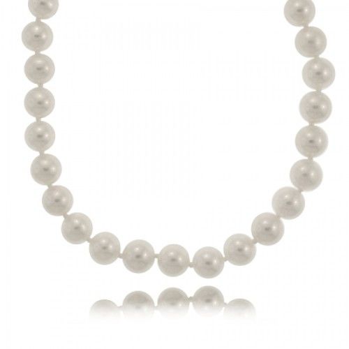 Pearl Necklace 14k Gold Clasp - White Strand of Pearls