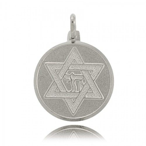 Star of David Pendant Medallion in Sterling Silver