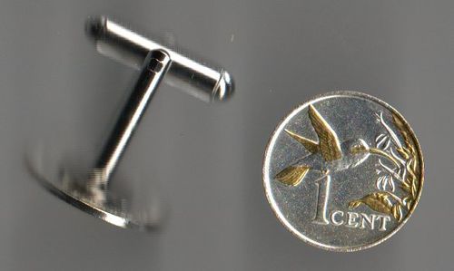 Gorgeous 2-Toned  Gold and Silver Trinidad & Tobago Hummingbird - coin - cufflinks