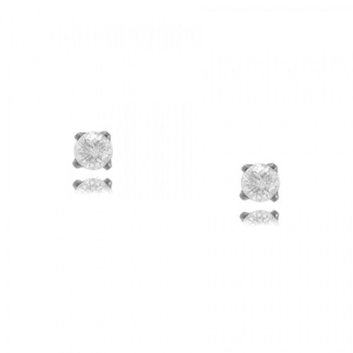Diamond Stud Earrings in 14k White Gold Screw Backs