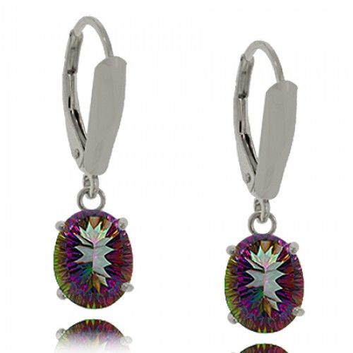 Radiant Mystic Fire Topaz Earrings in Sterling Silver