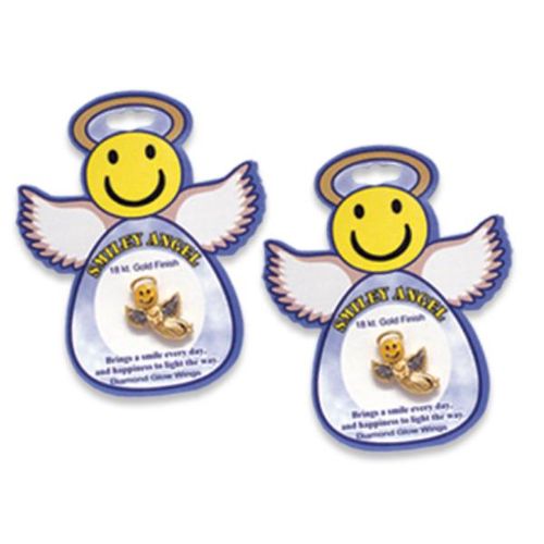 Smiley Angel Happy Face Tac Pin Case Pack 72