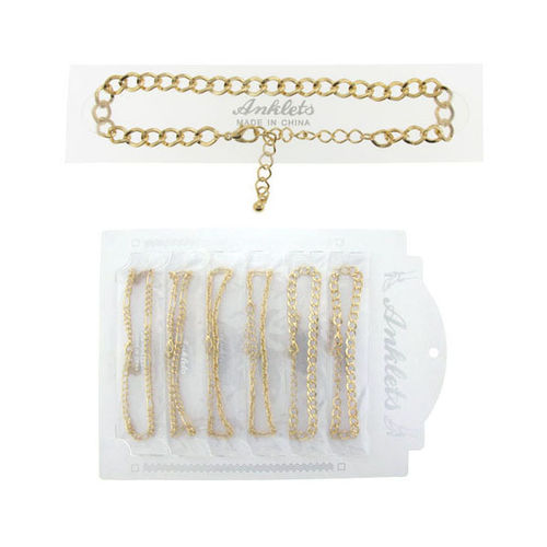 Goldtone Chain Anklets Case Pack 60