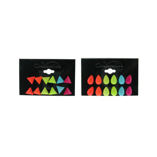 Florescent Multiple Triangle Earrings Case Pack 60
