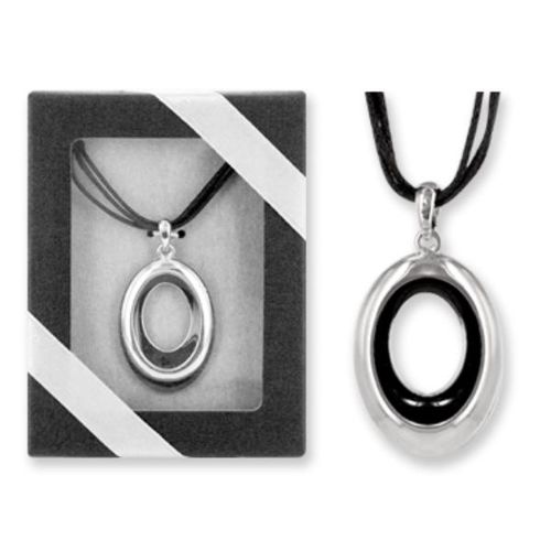 Felicity Oval Pendant on Black Cord Case Pack 36