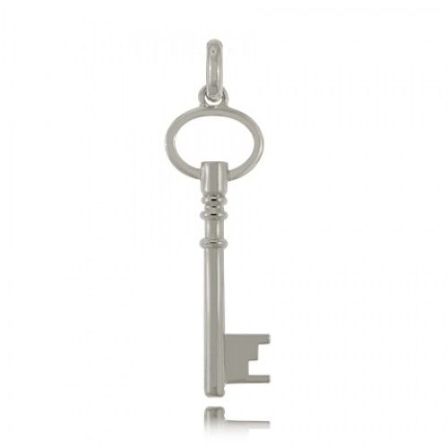 Key Pendant Sterling Silver For Girls or Ladies 1 3/4