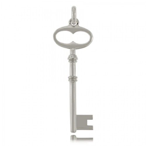 Key Pendant Sterling Silver Polished Open Figure 8