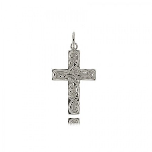 Engravable Cross Pendant Silver Babies Girls or Ladies