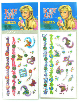 Glitter Temporary Tattoos Case Pack 96