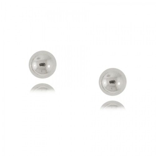 Round Stud & Ball Children'S Earrings in Sterling Silver - 5mm