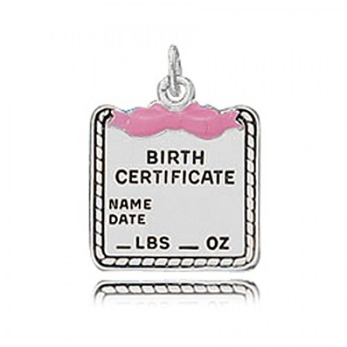 Baby Girl Pendant Sterling Silver Birth Certificate