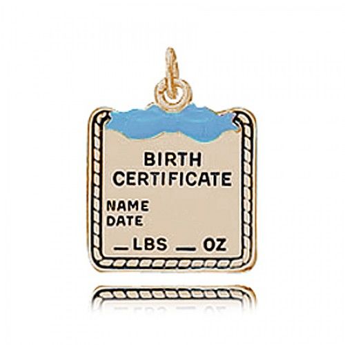 Baby Pendant Vermeil Style Birth Certificate For Boys