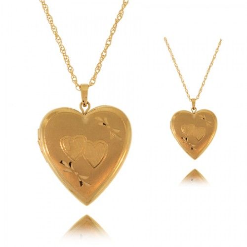 Heart Locket For Mother and Child - 2 Piece Set New
