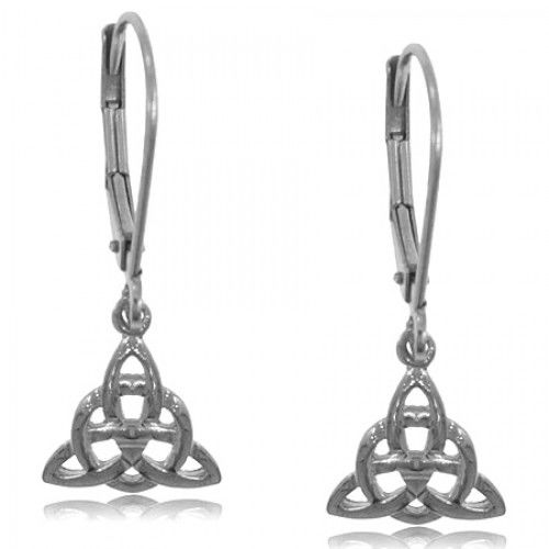Celtic Triangle Earring Dangles in Sterling Silver New