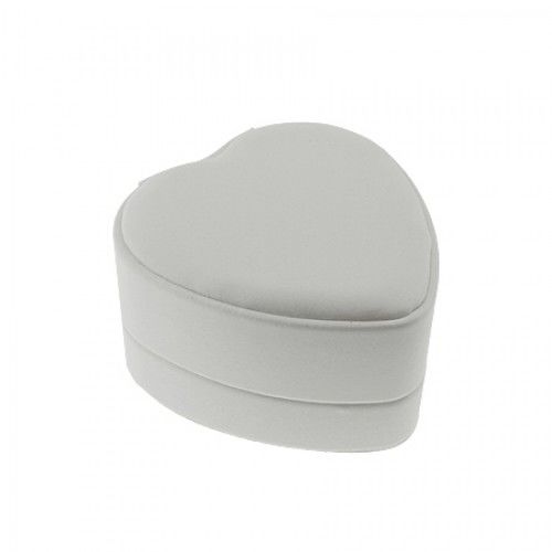 Heart Pendant Box White Leatherette W/ Outer Carton