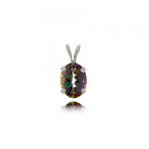 Mystic Fire Topaz Pendant - 1.1 Ct in Sterling Silver