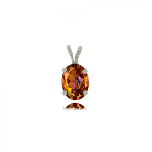 Twilight Topaz Pendant in Sterling Silver - Oval Cut