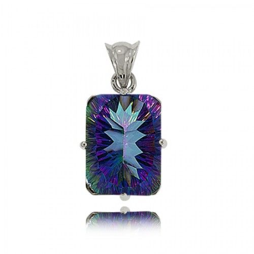 Radiant Neptune'S Garden Topaz Pendant Sterling Silver