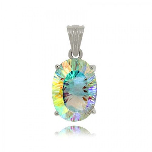 Sea Mist Topaz Pendant in Sterling Silver 5 Ct Radiant