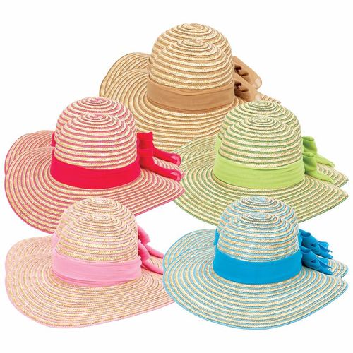 LADIES FLOPPY SUN HATS W BANDS