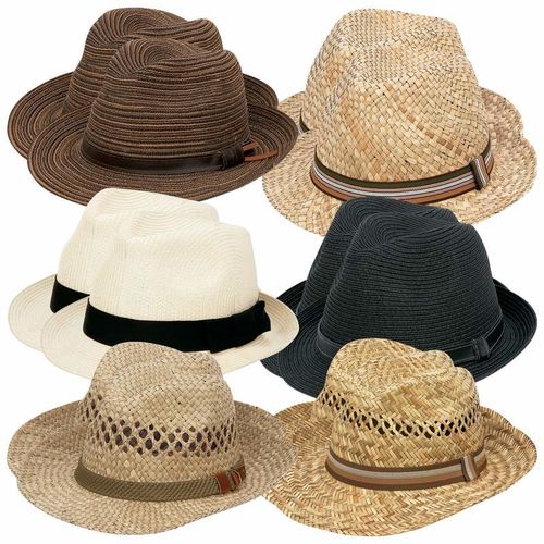 Casual Outfitters&trade; 12pc Assorted Men&apos;s Straw Dress Hat Set