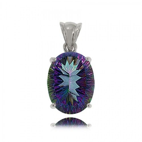 Neptune'S Garden Topaz Pendant Sterling Silver - Oval