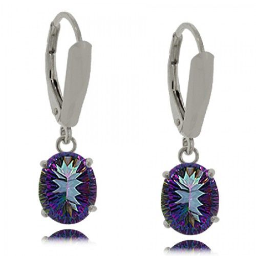 Neptune'S Garden Topaz Earrings 925 Silver Radiant Oval