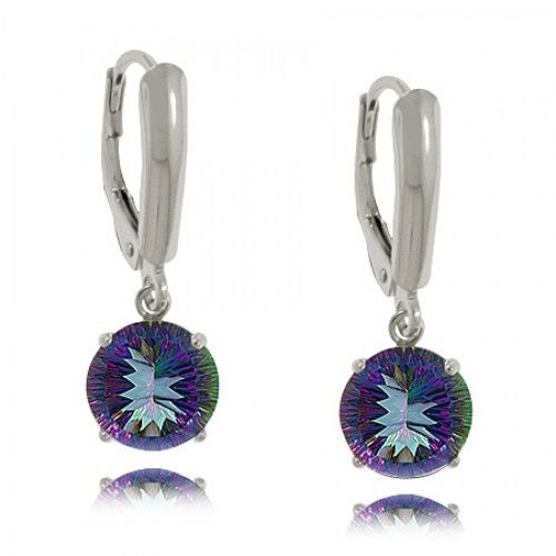 Neptune'S Garden Topaz Earrings 925 Silver Dangles New