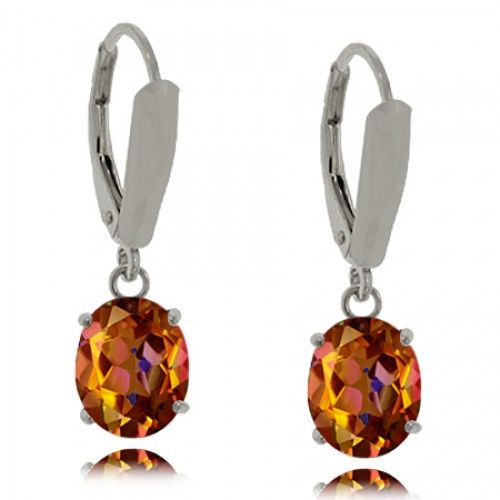 Oval Twilight Topaz Earrings Sterling Silver Dangles