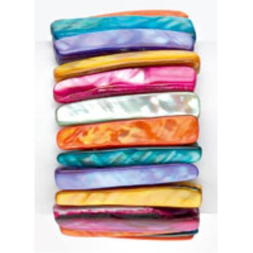 Wide Shell Bracelets Multi Color Case Pack 12