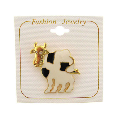 Goldtone Epoxy Cow Pin Case Pack 60