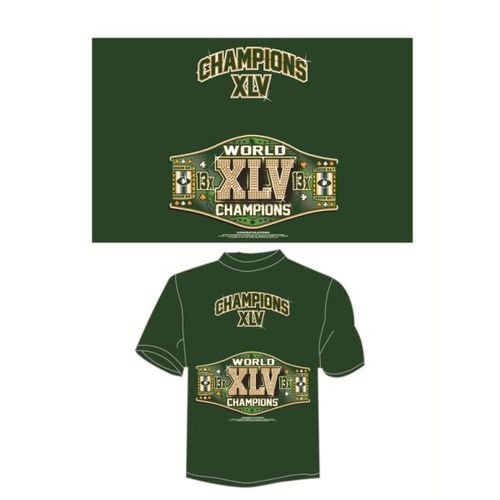 Green Bay XLV Champions Belt Green T-Shirt Case Pack 12