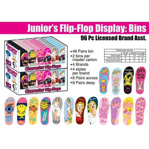 Women's Licensed Flip Flop Displays Case Pack 48