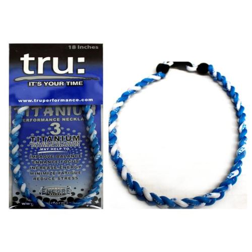 Titanium Necklaces - Blue/White Case Pack 12