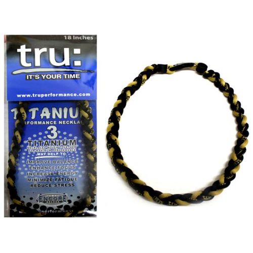 Titanium Necklaces - Black/Gold Case Pack 12