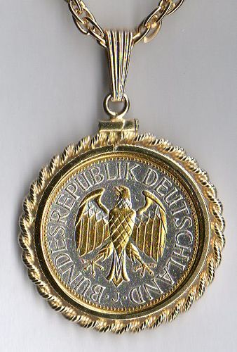 Gorgeous 2-Toned Gold & Silver German  Eagle,  Coin Necklaces