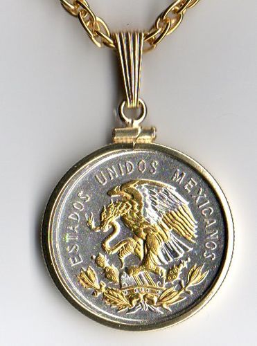 Gorgeous 2-Toned Gold & Silver Mexican Eagle ,  Coin Necklaces