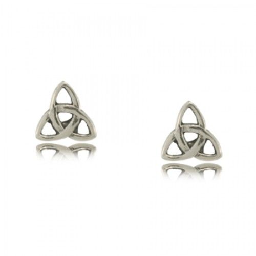 Celtic Trinity Knot Earrings Silver Studs Girl Ladies